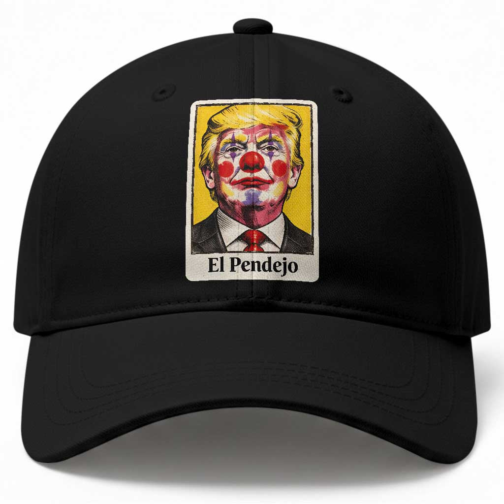 El Pendejo Clown Portrait Satire Baseball Cap Bold Political Humor Vintage Caricature