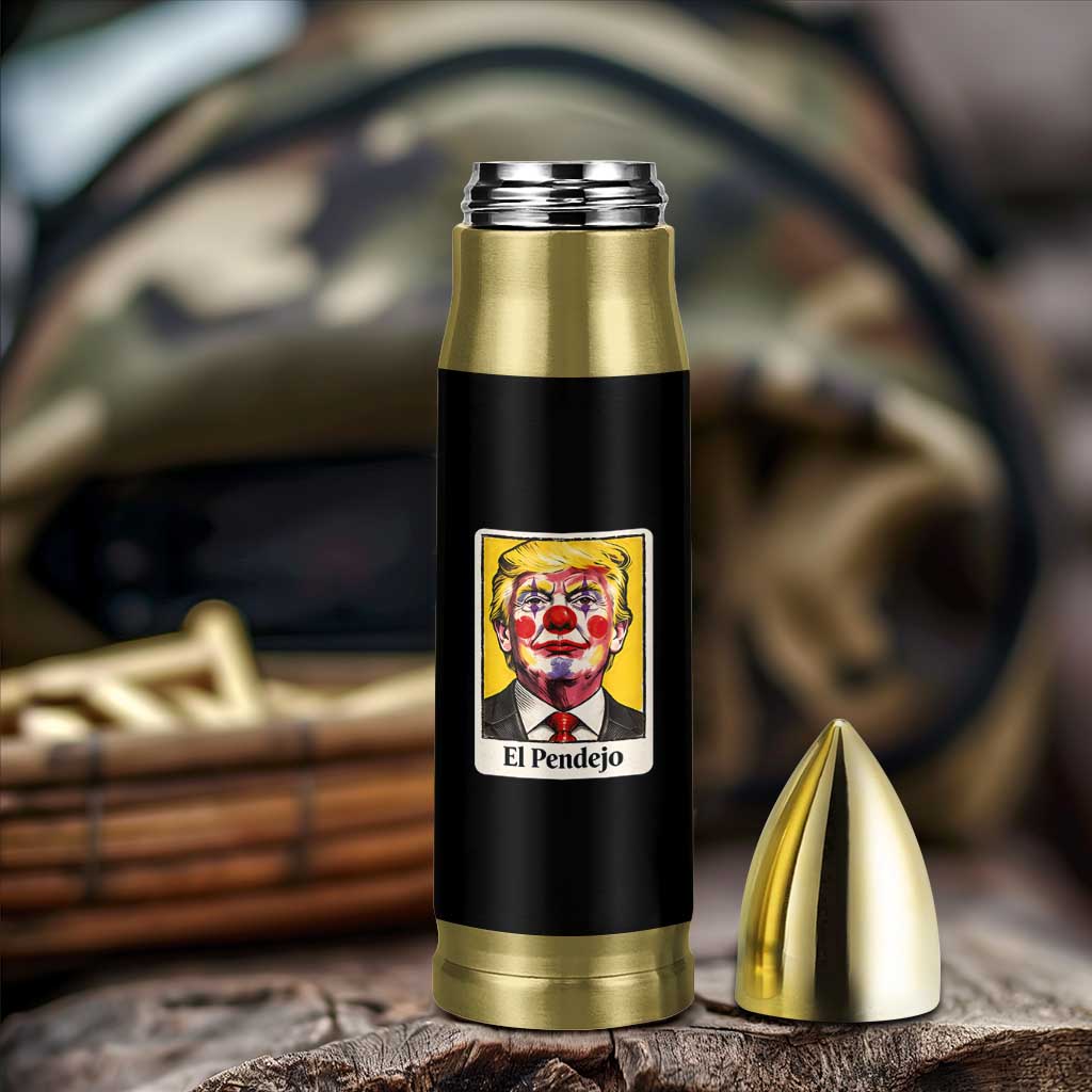 El Pendejo Clown Portrait Satire Bullet Tumbler Bold Political Humor Vintage Caricature