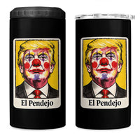 El Pendejo Clown Portrait Satire 4 in 1 Can Cooler Tumbler Bold Political Humor Vintage Caricature