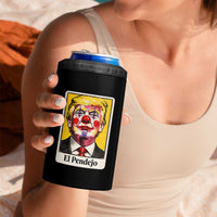 El Pendejo Clown Portrait Satire 4 in 1 Can Cooler Tumbler Bold Political Humor Vintage Caricature