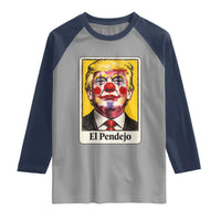 El Pendejo Clown Portrait Satire Raglan Shirt Bold Political Humor Vintage Caricature