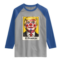 El Pendejo Clown Portrait Satire Raglan Shirt Bold Political Humor Vintage Caricature