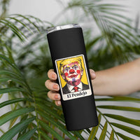 El Pendejo Clown Portrait Satire Skinny Tumbler Bold Political Humor Vintage Caricature