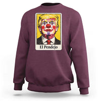 El Pendejo Clown Portrait Satire Sweatshirt Bold Political Humor Vintage Caricature