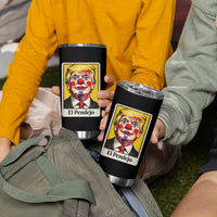 El Pendejo Clown Portrait Satire Tumbler Cup Bold Political Humor Vintage Caricature