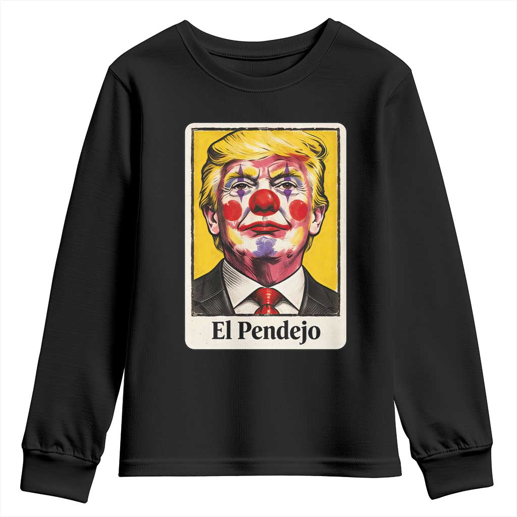 El Pendejo Clown Portrait Satire Youth Sweatshirt Bold Political Humor Vintage Caricature