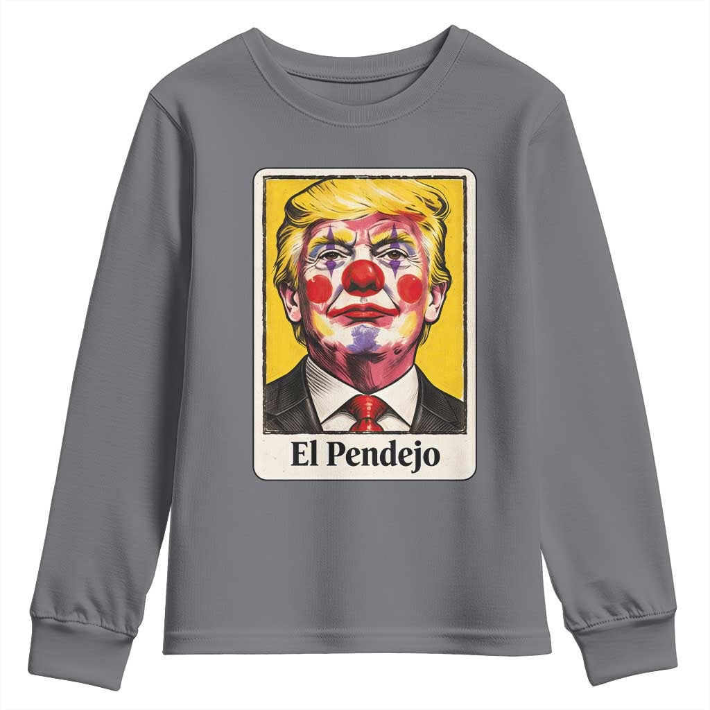 El Pendejo Clown Portrait Satire Youth Sweatshirt Bold Political Humor Vintage Caricature