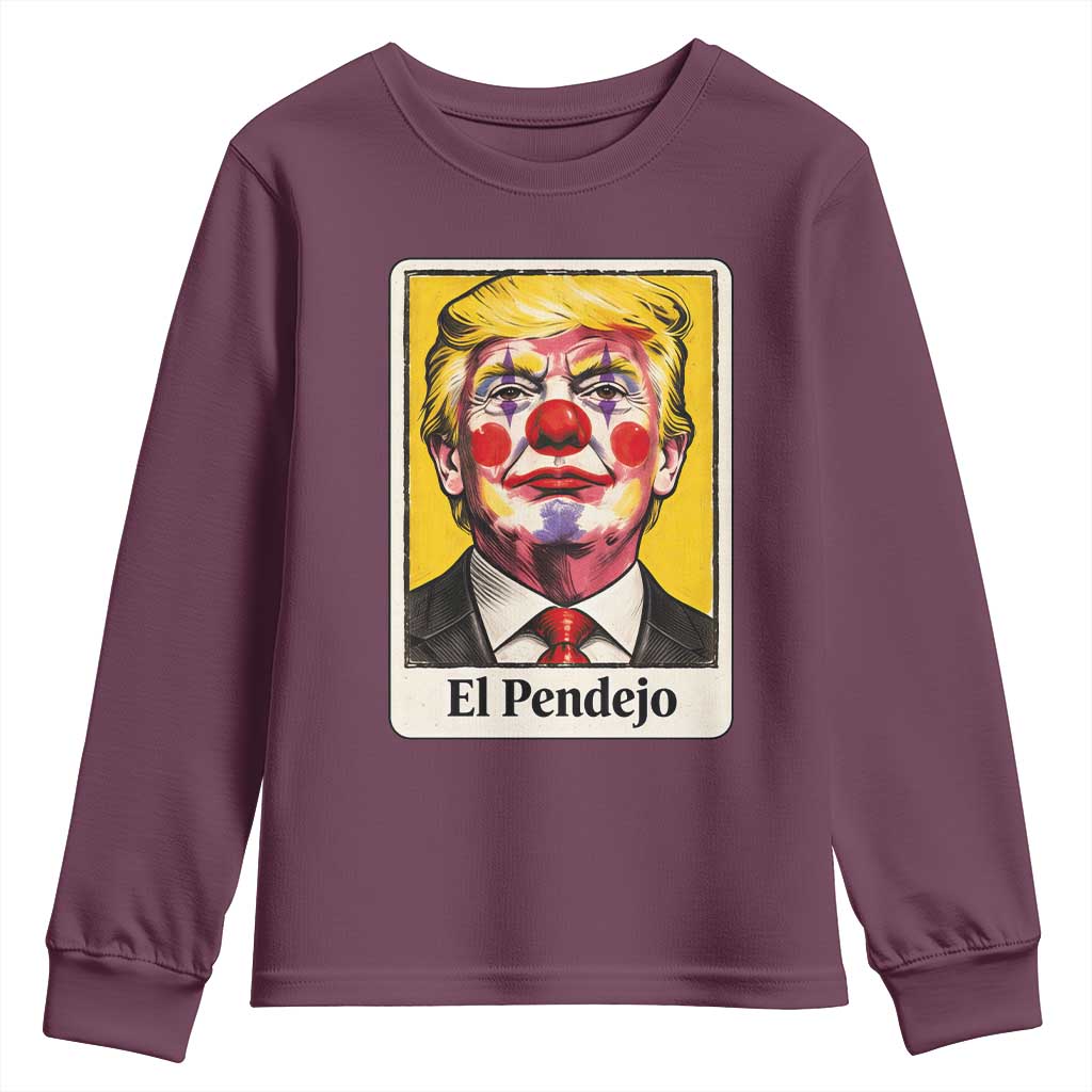 El Pendejo Clown Portrait Satire Youth Sweatshirt Bold Political Humor Vintage Caricature