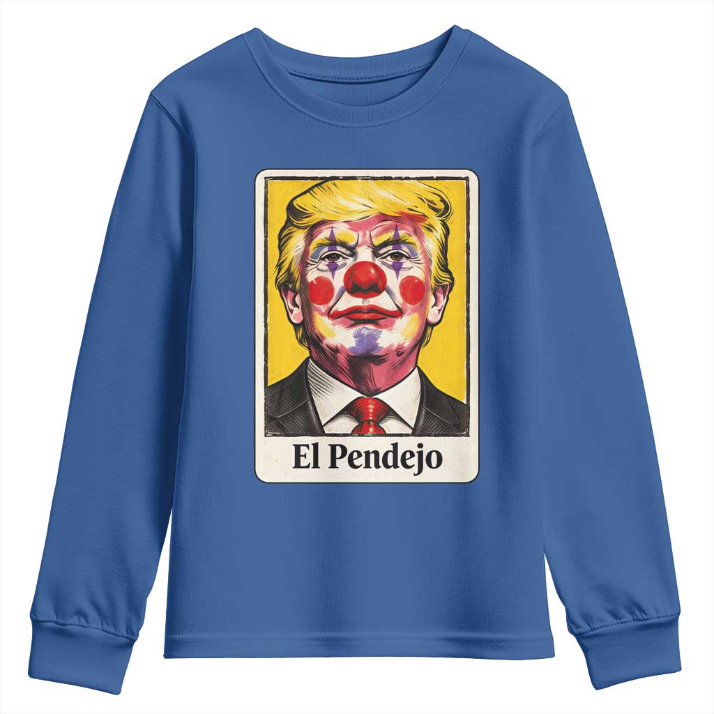 El Pendejo Clown Portrait Satire Youth Sweatshirt Bold Political Humor Vintage Caricature