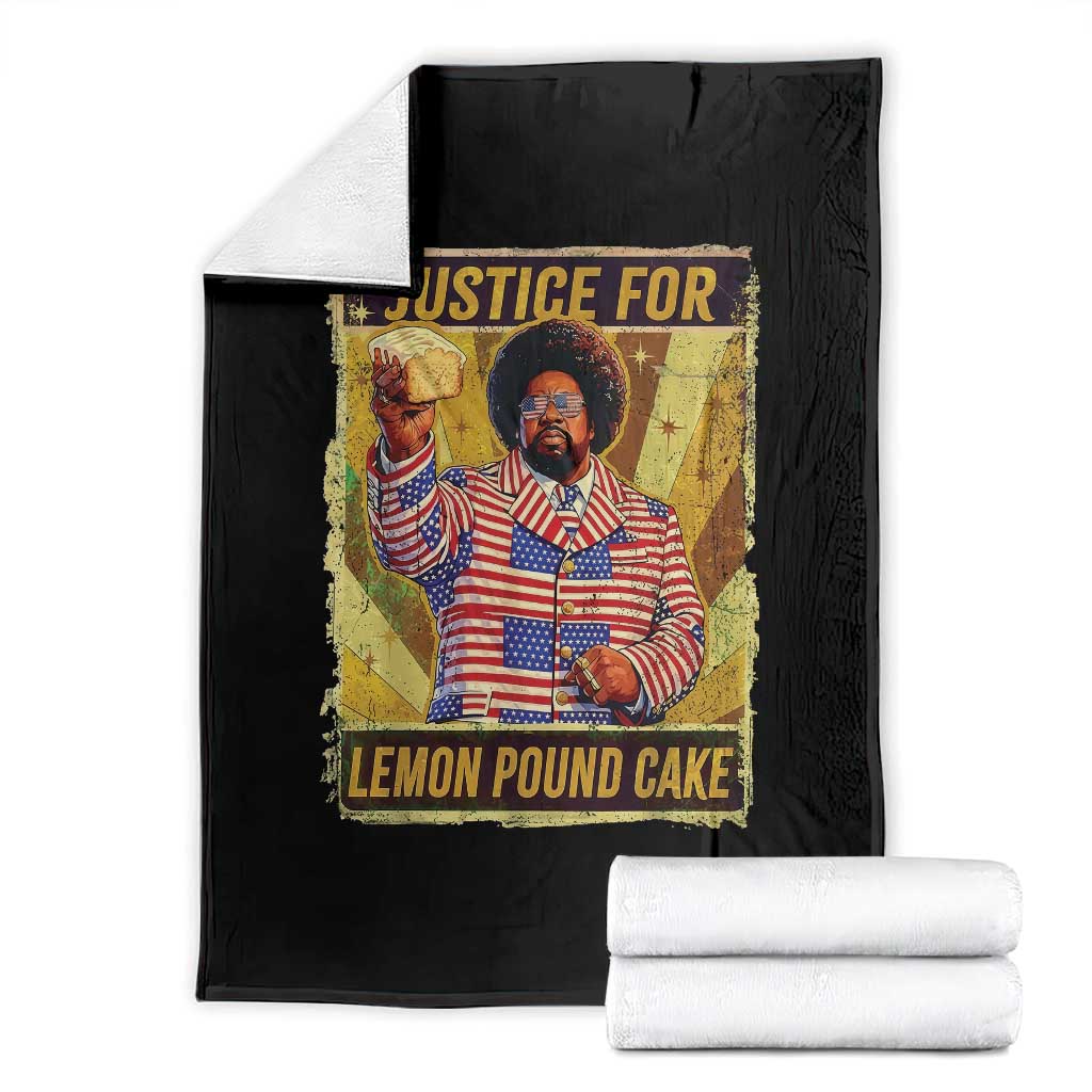 Justice for Lemon Pound Cake Vintage Retro Throw Blanket Funny Viral Hip Hop Meme Parody Internet Culture Fans