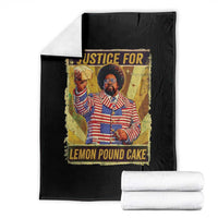Justice for Lemon Pound Cake Vintage Retro Throw Blanket Funny Viral Hip Hop Meme Parody Internet Culture Fans