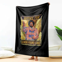 Justice for Lemon Pound Cake Vintage Retro Throw Blanket Funny Viral Hip Hop Meme Parody Internet Culture Fans
