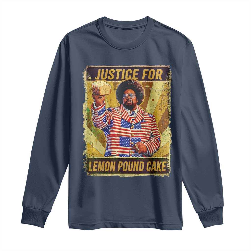 Justice for Lemon Pound Cake Vintage Retro Long Sleeve Shirt Funny Viral Hip Hop Meme Parody Internet Culture Fans