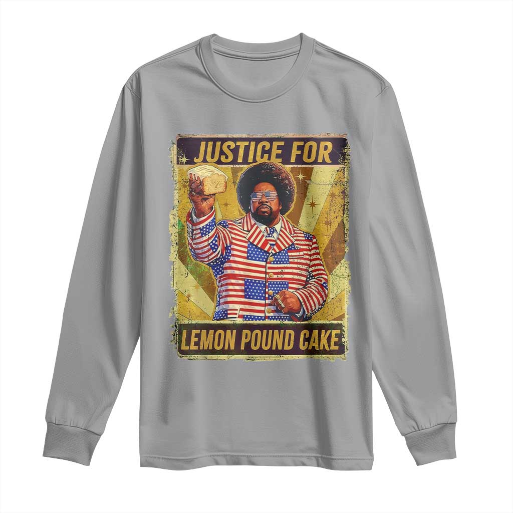 Justice for Lemon Pound Cake Vintage Retro Long Sleeve Shirt Funny Viral Hip Hop Meme Parody Internet Culture Fans