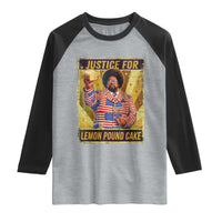 Justice for Lemon Pound Cake Vintage Retro Raglan Shirt Funny Viral Hip Hop Meme Parody Internet Culture Fans