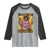 Justice for Lemon Pound Cake Vintage Retro Raglan Shirt Funny Viral Hip Hop Meme Parody Internet Culture Fans