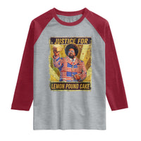 Justice for Lemon Pound Cake Vintage Retro Raglan Shirt Funny Viral Hip Hop Meme Parody Internet Culture Fans