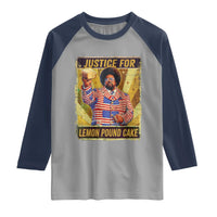 Justice for Lemon Pound Cake Vintage Retro Raglan Shirt Funny Viral Hip Hop Meme Parody Internet Culture Fans