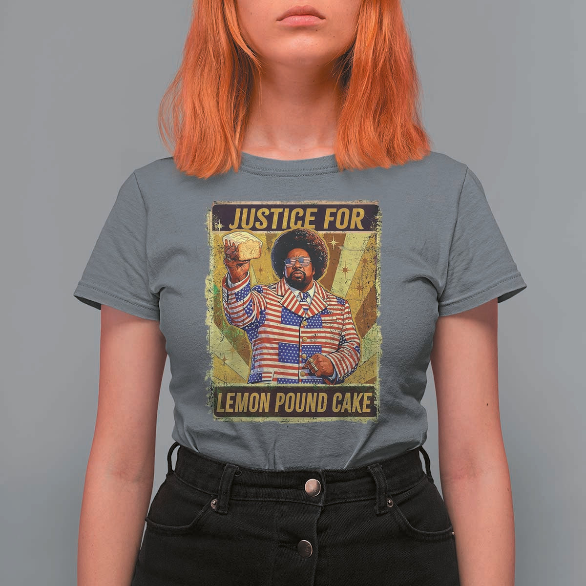 Justice for Lemon Pound Cake Vintage Retro T Shirt For Women Funny Viral Hip Hop Meme Parody Internet Culture Fans