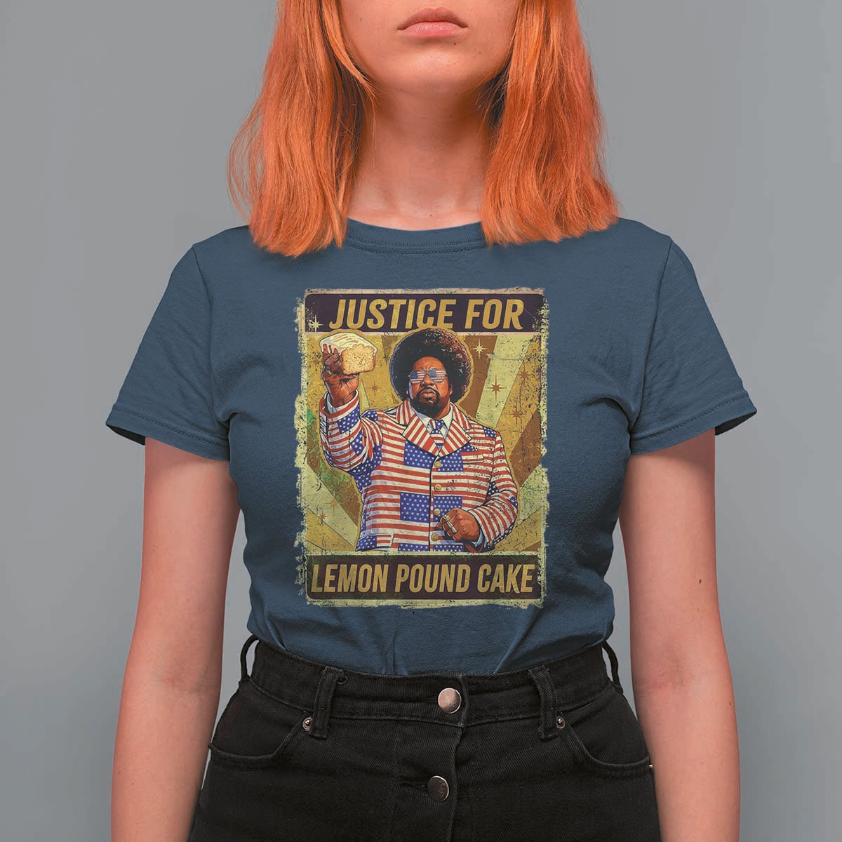 Justice for Lemon Pound Cake Vintage Retro T Shirt For Women Funny Viral Hip Hop Meme Parody Internet Culture Fans