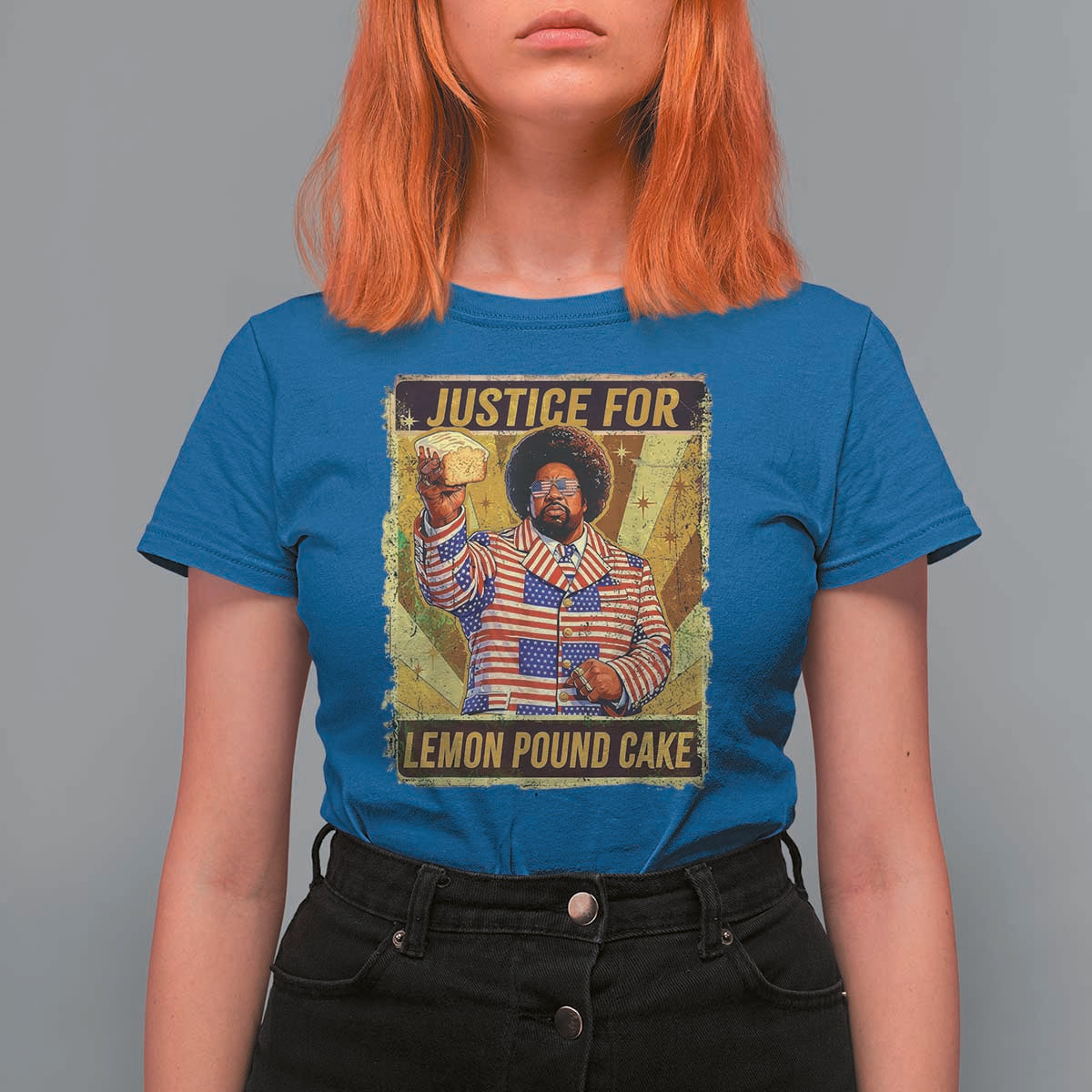 Justice for Lemon Pound Cake Vintage Retro T Shirt For Women Funny Viral Hip Hop Meme Parody Internet Culture Fans