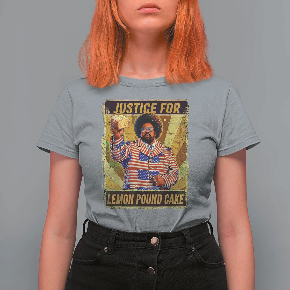 Justice for Lemon Pound Cake Vintage Retro T Shirt For Women Funny Viral Hip Hop Meme Parody Internet Culture Fans