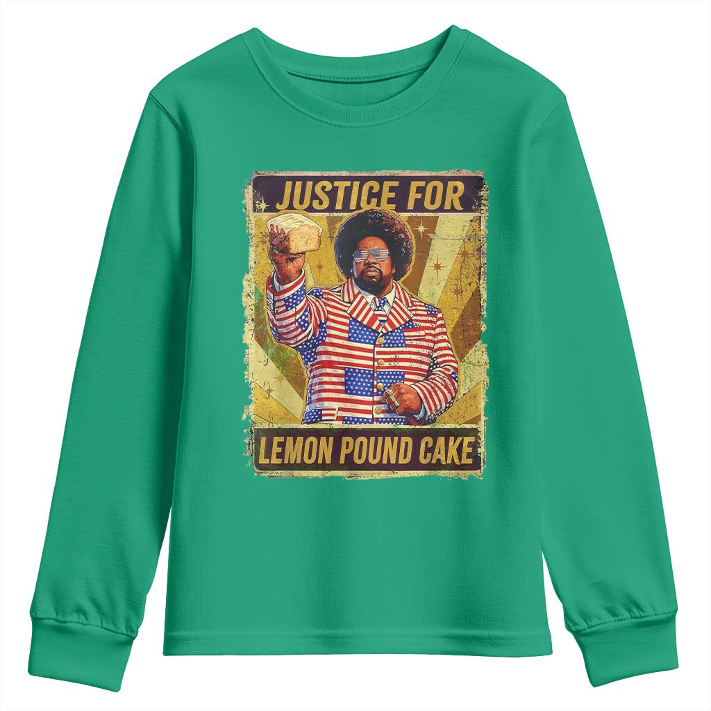 Justice for Lemon Pound Cake Vintage Retro Youth Sweatshirt Funny Viral Hip Hop Meme Parody Internet Culture Fans