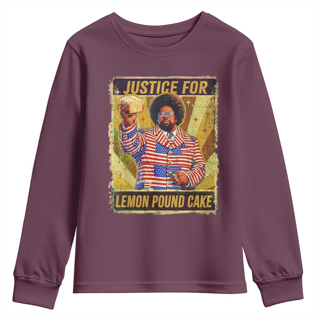 Justice for Lemon Pound Cake Vintage Retro Youth Sweatshirt Funny Viral Hip Hop Meme Parody Internet Culture Fans