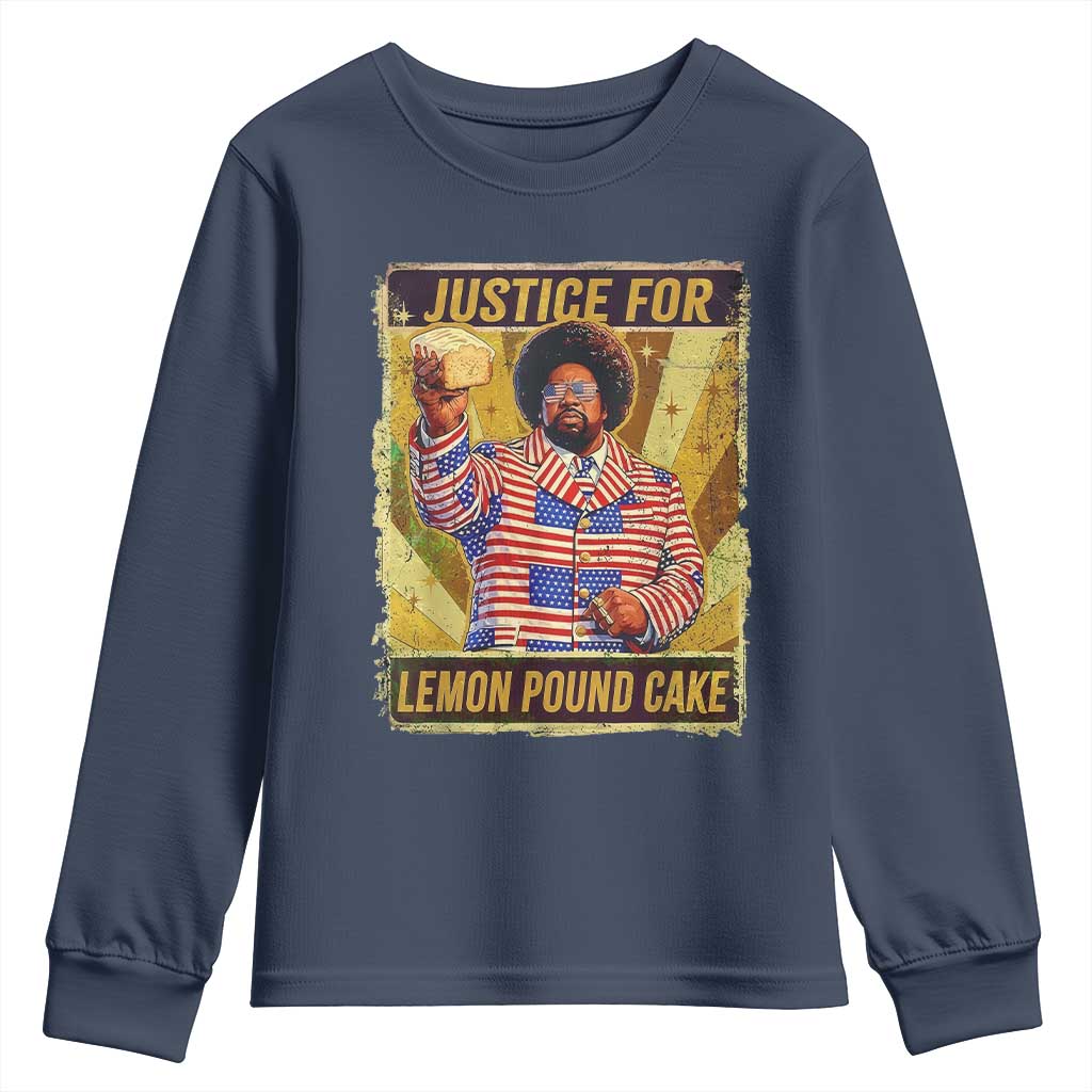 Justice for Lemon Pound Cake Vintage Retro Youth Sweatshirt Funny Viral Hip Hop Meme Parody Internet Culture Fans