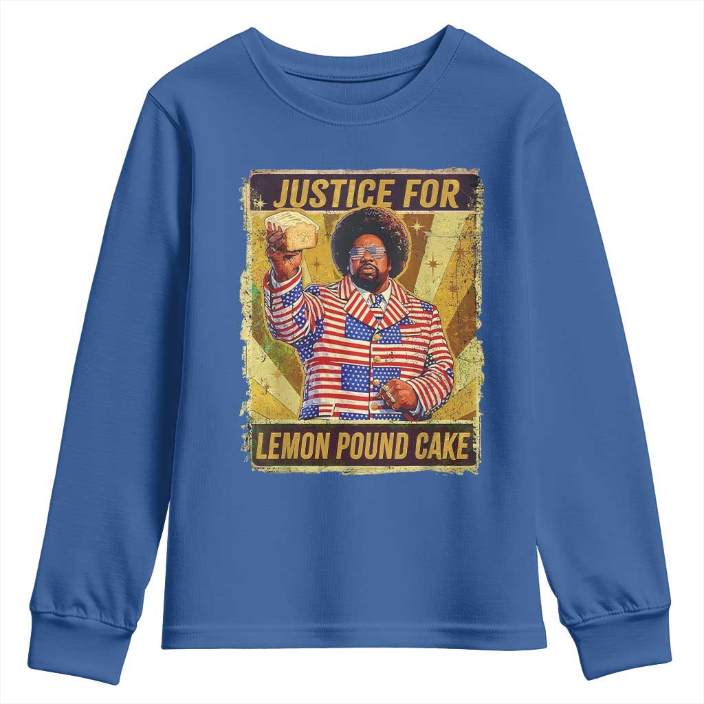 Justice for Lemon Pound Cake Vintage Retro Youth Sweatshirt Funny Viral Hip Hop Meme Parody Internet Culture Fans