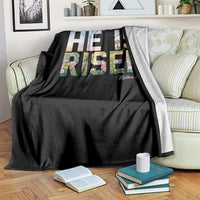He Is Risen Matthew 28:6 Floral Christian Easter Throw Blanket Spring Flowers Cross Landscape Faith Inspirational Gift