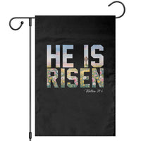 He Is Risen Matthew 28:6 Floral Christian Easter Garden Flag Spring Flowers Cross Landscape Faith Inspirational Gift