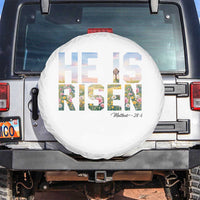 He Is Risen Matthew 28:6 Floral Christian Easter Spare Tire Cover Spring Flowers Cross Landscape Faith Inspirational Gift
