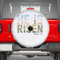 He Is Risen Matthew 28:6 Floral Christian Easter Spare Tire Cover Spring Flowers Cross Landscape Faith Inspirational Gift