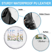 He Is Risen Matthew 28:6 Floral Christian Easter Spare Tire Cover Spring Flowers Cross Landscape Faith Inspirational Gift