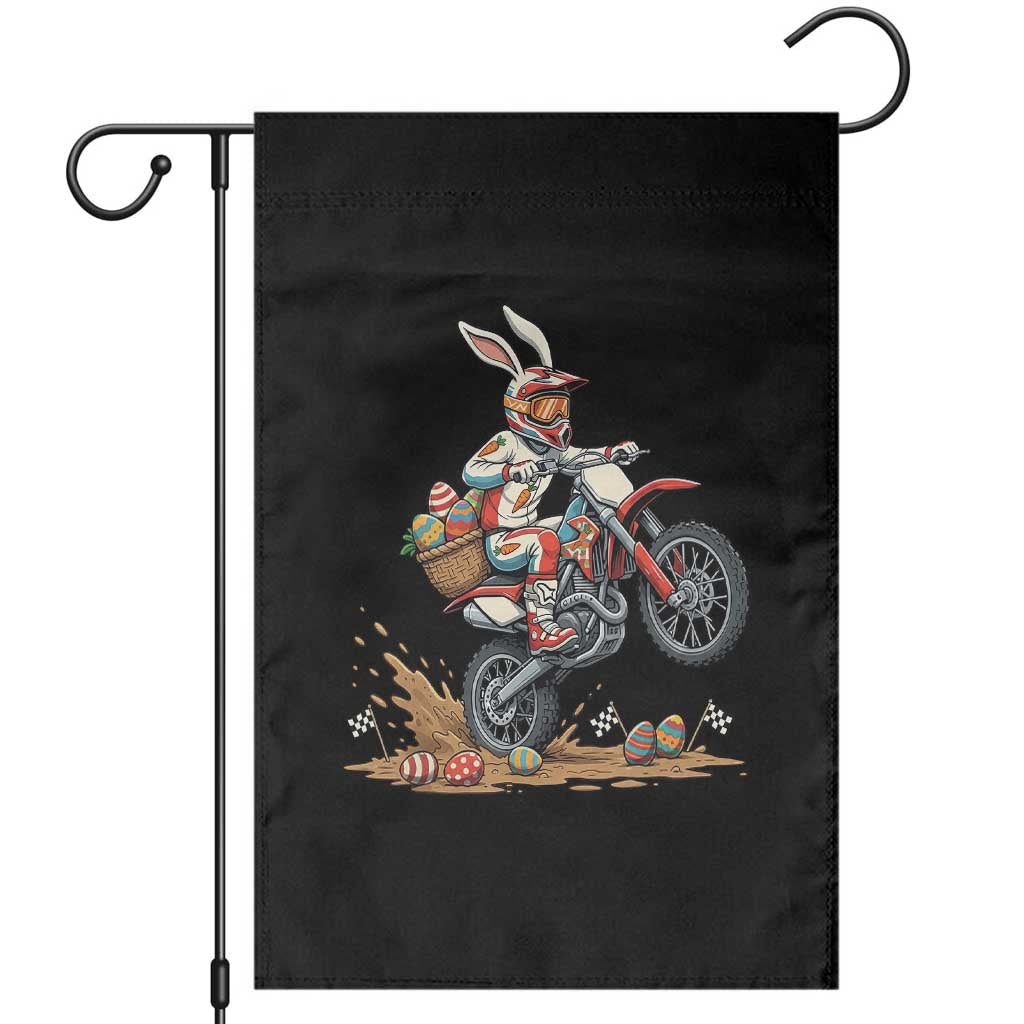 Easter Bunny Dirt Bike Rider Funny Motocross Rabbit Graphic Garden Flag Cool Off Road Racing Egg Hunt
