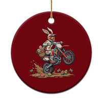 Easter Bunny Dirt Bike Rider Funny Motocross Rabbit Graphic Ceramic Ornament Cool Off Road Racing Egg Hunt