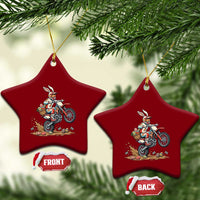 Easter Bunny Dirt Bike Rider Funny Motocross Rabbit Graphic Ceramic Ornament Cool Off Road Racing Egg Hunt