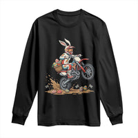 Easter Bunny Dirt Bike Rider Funny Motocross Rabbit Graphic Long Sleeve Shirt Cool Off Road Racing Egg Hunt