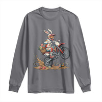 Easter Bunny Dirt Bike Rider Funny Motocross Rabbit Graphic Long Sleeve Shirt Cool Off Road Racing Egg Hunt