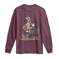 Easter Bunny Dirt Bike Rider Funny Motocross Rabbit Graphic Long Sleeve Shirt Cool Off Road Racing Egg Hunt