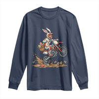Easter Bunny Dirt Bike Rider Funny Motocross Rabbit Graphic Long Sleeve Shirt Cool Off Road Racing Egg Hunt