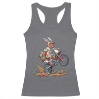 Easter Bunny Dirt Bike Rider Funny Motocross Rabbit Graphic Racerback Tank Top Cool Off Road Racing Egg Hunt