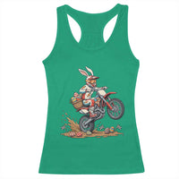Easter Bunny Dirt Bike Rider Funny Motocross Rabbit Graphic Racerback Tank Top Cool Off Road Racing Egg Hunt