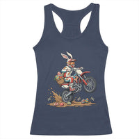 Easter Bunny Dirt Bike Rider Funny Motocross Rabbit Graphic Racerback Tank Top Cool Off Road Racing Egg Hunt