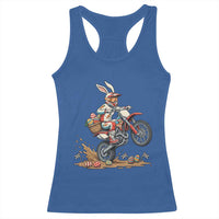 Easter Bunny Dirt Bike Rider Funny Motocross Rabbit Graphic Racerback Tank Top Cool Off Road Racing Egg Hunt