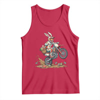 Easter Bunny Dirt Bike Rider Funny Motocross Rabbit Graphic Tank Top Cool Off Road Racing Egg Hunt