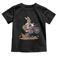 Easter Bunny Dirt Bike Rider Funny Motocross Rabbit Graphic Toddler T Shirt Cool Off Road Racing Egg Hunt