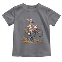 Easter Bunny Dirt Bike Rider Funny Motocross Rabbit Graphic Toddler T Shirt Cool Off Road Racing Egg Hunt