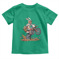 Easter Bunny Dirt Bike Rider Funny Motocross Rabbit Graphic Toddler T Shirt Cool Off Road Racing Egg Hunt